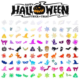 Halloween Fashion Halloween Pattern PET Sequin Nail Patches 1 Setpicture9