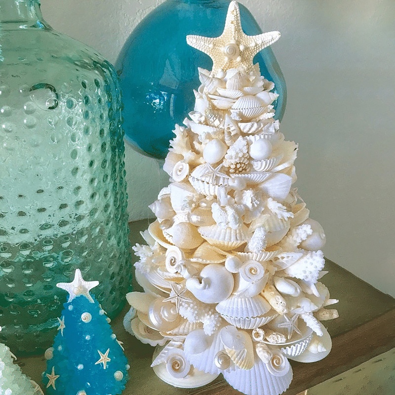 White Shell and Coral Coast Christmas Tree Decoration String with Flash Lamp
