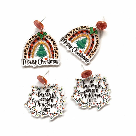 Cartoon Style Christmas Tree Letter Arylic Women'S Earrings 1 Pair's discount tags