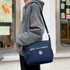 Men'S Medium Spring&Summer Nylon Solid Color Business Square Zipper Shoulder Bag