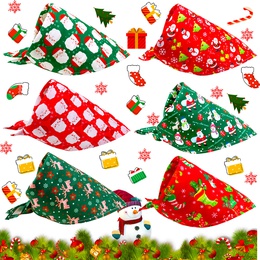 Fashion Polyester Christmas Santa Claus Printing pet saliva towel 1 Piecepicture7