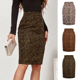 Sexy Leopard Faux Suede KneeLength Skirtspicture6