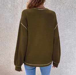 Casual Solid Color Polyacrylonitrile Fiber Round Neck Long Sleeve Regular Sleeve Front Pocket Sweaterpicture9