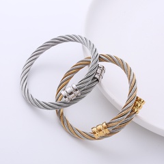 Simple Style Geometric Stainless Steel Plating Bangle 1 Piece