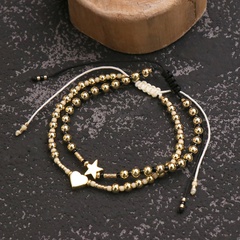 INS Style Hip-Hop Ethnic Style Star Heart Shape Copper Knitting Bracelets 1 Piece