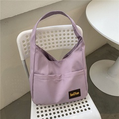 Women'S Basic Solid Color Canvas Shopping bags