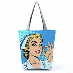 Women'S Fashion Portrait Polyester Shopping bags