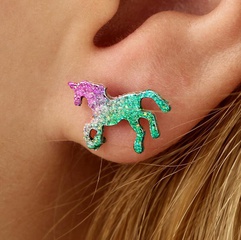Fashion Animal Unicorn Plastic Women'S Ear Studs 1 Pair