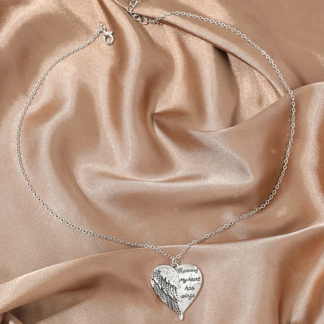 Elegant Letter Heart Shape Wings Alloy Plating Women'S Pendant Necklace 1 Piece's discount tags
