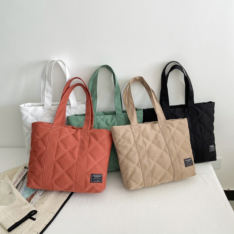 WomenS Fashion Solid Color Oxford Cloth Shopping bags