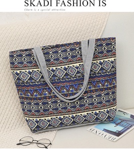 WomenS Ethnic Style Animal Stripe Canvas Shopping bagspicture8