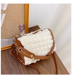 Women'S Small Pu Leather Color Block Fashion Pillow Shape Zipper Crossbody Bag