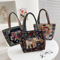 Women'S Ethnic Style Animal Canvas Shopping bags