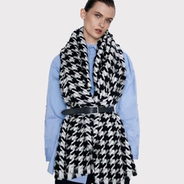 WomenS Streetwear Lattice Imitation cashmere Tassel Winter Scarvespicture17