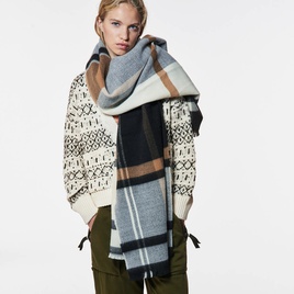 WomenS Fashion Lattice Imitation cashmere Tassel Winter Scarvespicture12