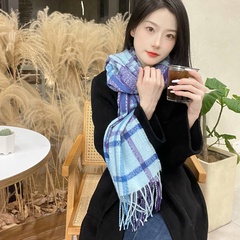 Women'S Fashion Lattice Imitation cashmere Tassel Winter Scarves