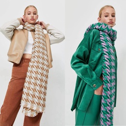 WomenS Streetwear Lattice Imitation cashmere Tassel Winter Scarvespicture18
