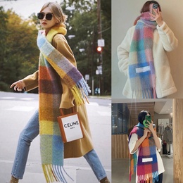 WomenS Fashion Plaid Imitation cashmere Tassel Winter Scarvespicture21