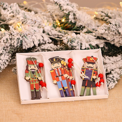 Christmas Cute Soldier Wood Party Decorative Props 1 Set's discount tags