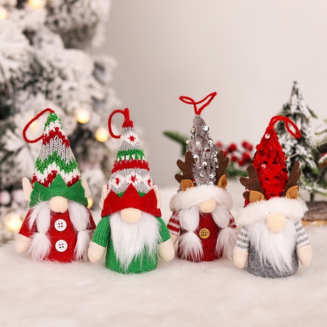Christmas Cute Cartoon Character Artificial Wool Cloth Party Hanging Ornaments 1 Piece's discount tags