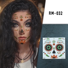 halloween face mask flowers day of the dead party makeup tattoo stickerspicture14