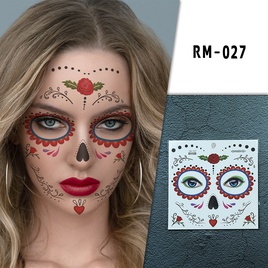 halloween face mask flowers day of the dead party makeup tattoo stickerspicture9