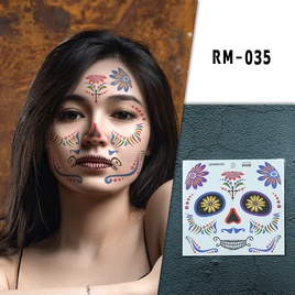 halloween face mask flowers day of the dead party makeup tattoo stickerspicture17