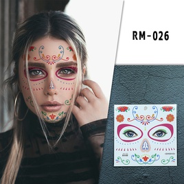 halloween face mask flowers day of the dead party makeup tattoo stickerspicture8