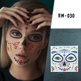 halloween face mask flowers day of the dead party makeup tattoo stickerspicture12