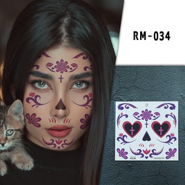 halloween face mask flowers day of the dead party makeup tattoo stickerspicture16