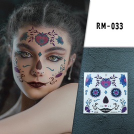 halloween face mask flowers day of the dead party makeup tattoo stickerspicture15