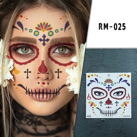 halloween face mask flowers day of the dead party makeup tattoo stickerspicture7