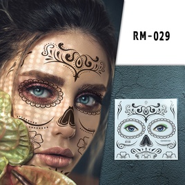 halloween face mask flowers day of the dead party makeup tattoo stickerspicture11