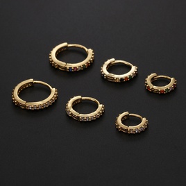 Fashion Round Copper Inlay Zircon Nose Ring 1 Piecepicture16