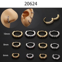Fashion Round Copper Inlay Zircon Nose Ring 1 Piece