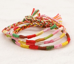 Simple Style Colorful Cotton Braid WomenS Bracelets 1 Piecepicture39
