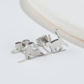 Fashion Cat Titanium Steel Plating Earrings 1 Pairpicture12