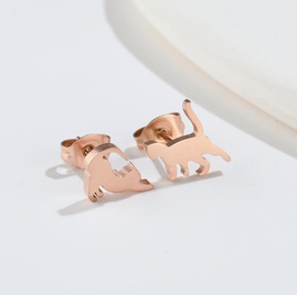 Fashion Cat Titanium Steel Plating Earrings 1 Pairpicture14
