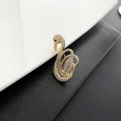 Fashion Swan Copper Plating Inlay Artificial Diamond Women'S Brooches