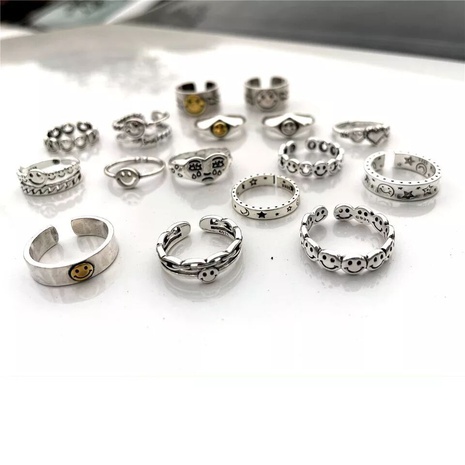 Fashion Smiley Face Alloy Plating Unisex Rings's discount tags