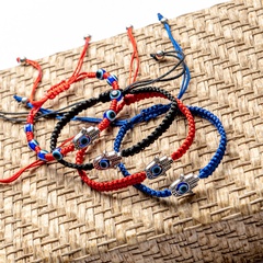 Ethnic Style Devil'S Eye Palm cotton thread Braid Unisex Bracelets 1 Piece