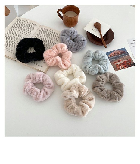 Simple Style Solid Color Plush Hair Tie 1 Piece's discount tags