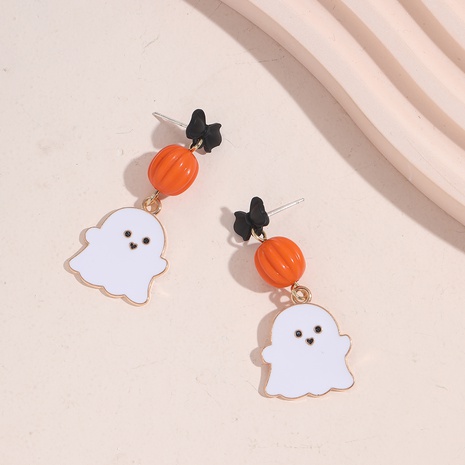 Cute Pumpkin Ghost Alloy Enamel Women'S Drop Earrings 1 Pair's discount tags