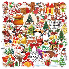 Cartoon Graffiti Old Man Tree Snowflake Children Decorative Gift Christmas Stickers