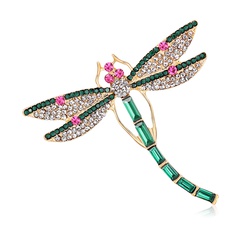 Korean Style Dragonfly Alloy Plating Artificial Gemstones Unisex Brooches