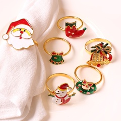 Christmas Cute Santa Claus Christmas Socks Stainless Steel Napkin ring 1 Piece