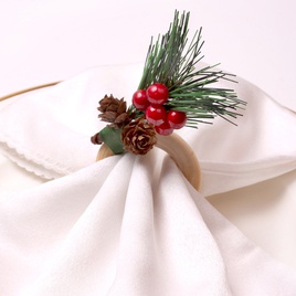 Christmas Pastoral Plant Wood Napkin ring 1 Piecepicture12