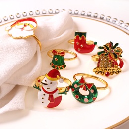 Christmas Cute Santa Claus Christmas Socks Stainless Steel Napkin ring 1 Piecepicture8