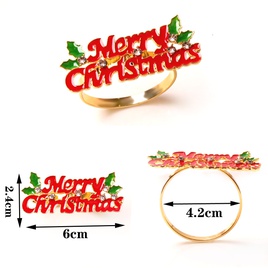 Christmas Casual Christmas Hat Letter Stainless Steel Napkin ring 1 Piecepicture32
