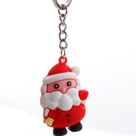 Cute Santa Claus PVC Metal Epoxy Unisex Keychain 1 Piecepicture24